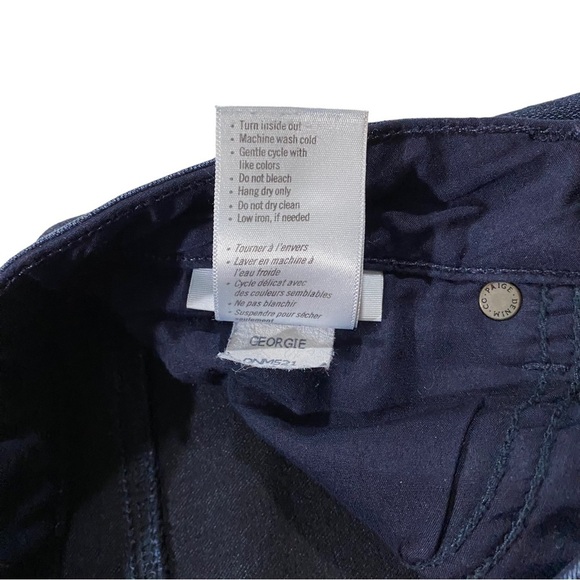 Paige Skyline Skinny in Georgie Wash Women Jeans Sz 28 x27 Dark Whiskered Denim - Picture 5 of 16